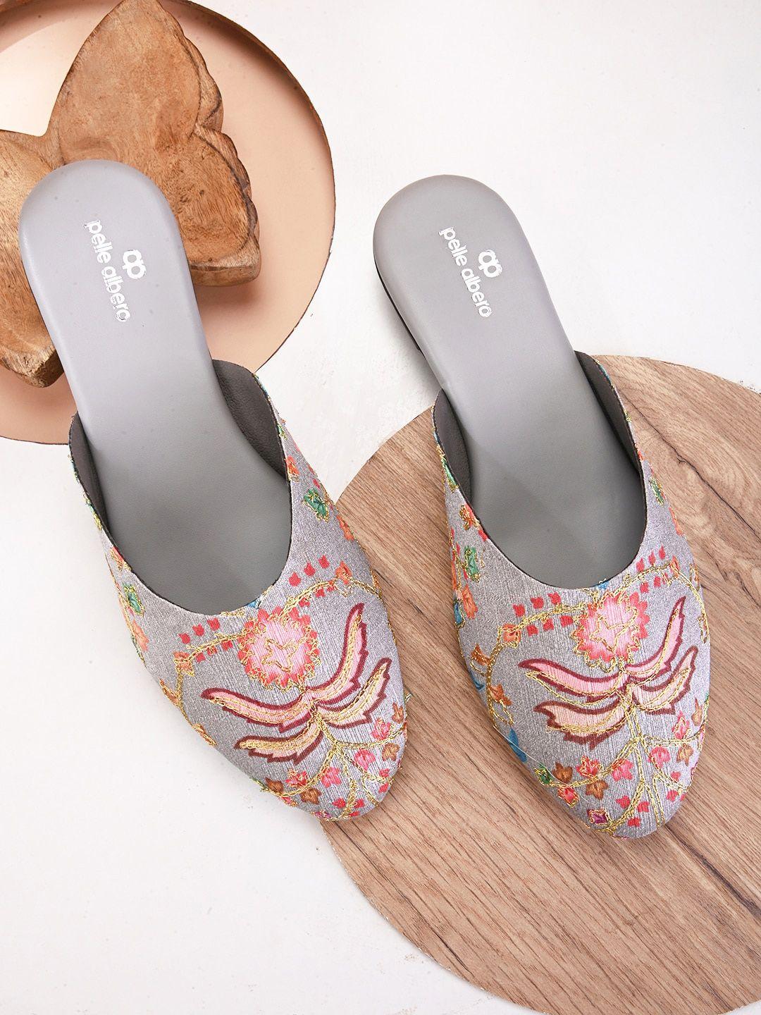 pelle albero women printed embroidered mules