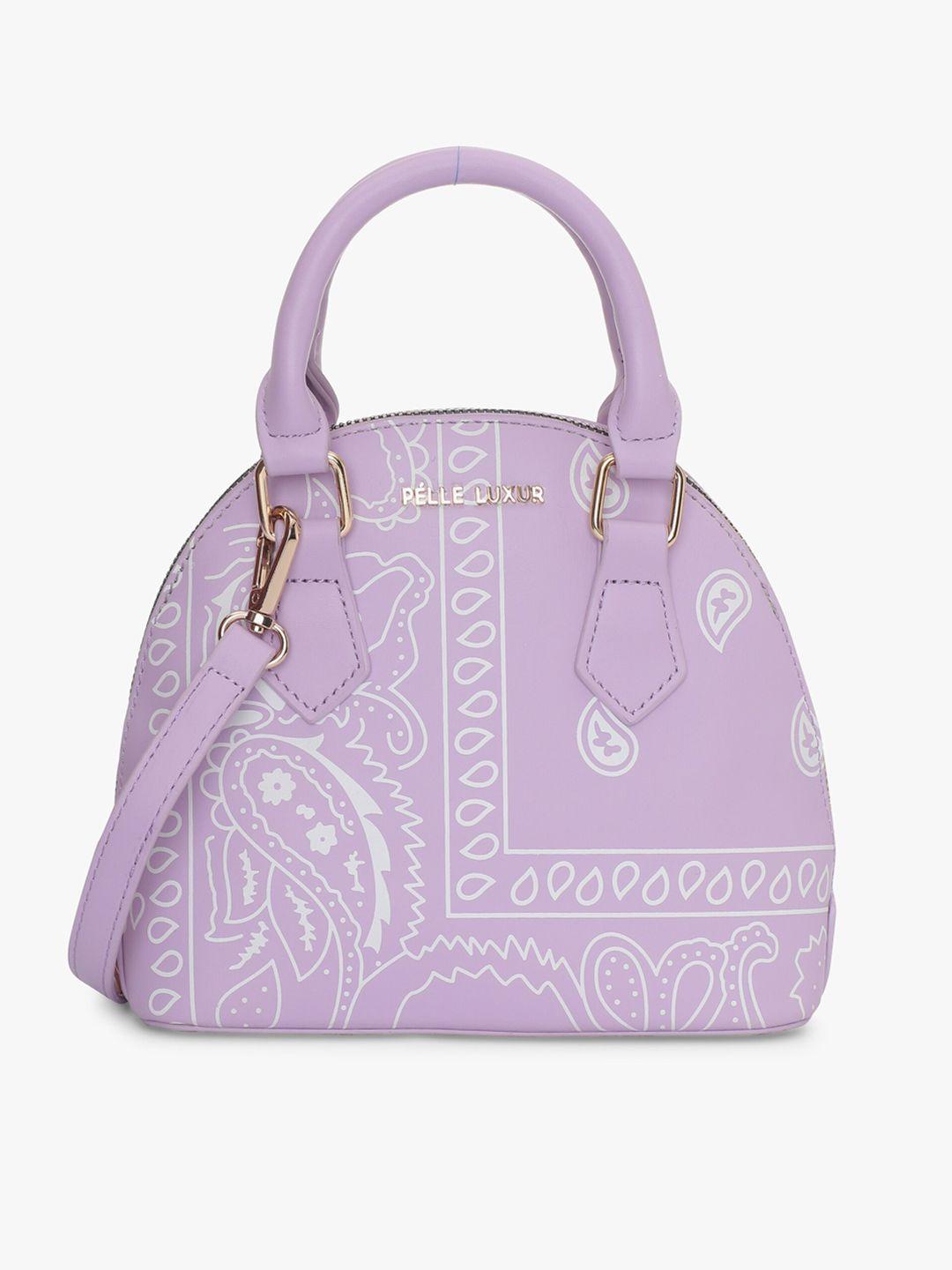 pelle luxur ethnic motifs printed structured handheld bag