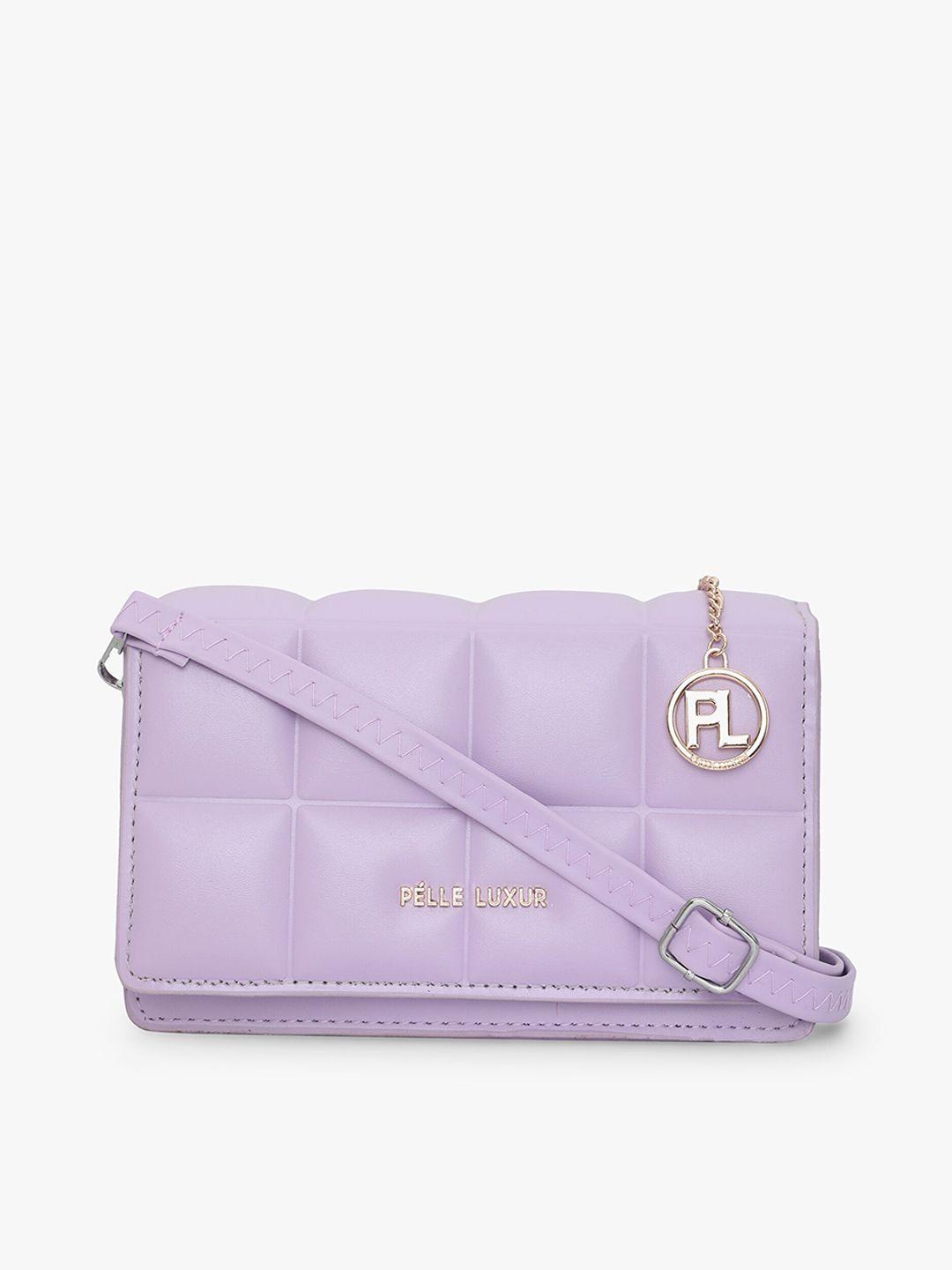 pelle luxur purple pu structured sling bag