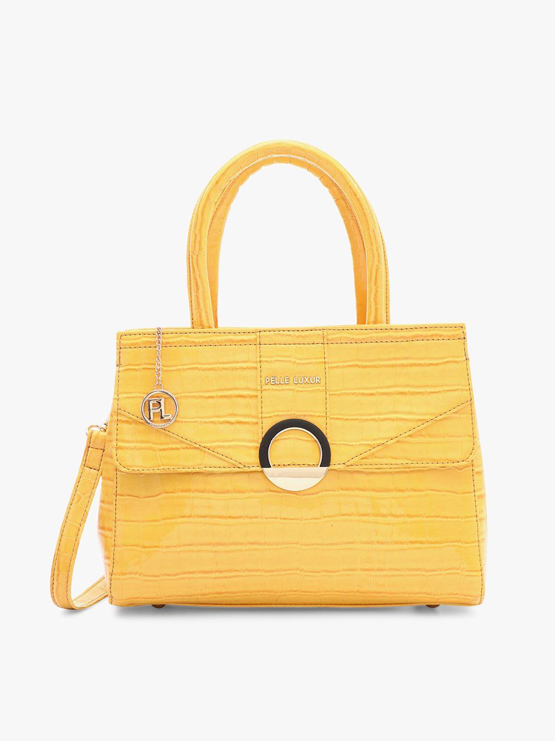 pelle luxur textured structured handheld bag