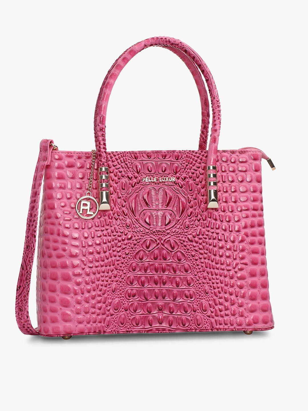 pelle luxur textured structured handheld bag