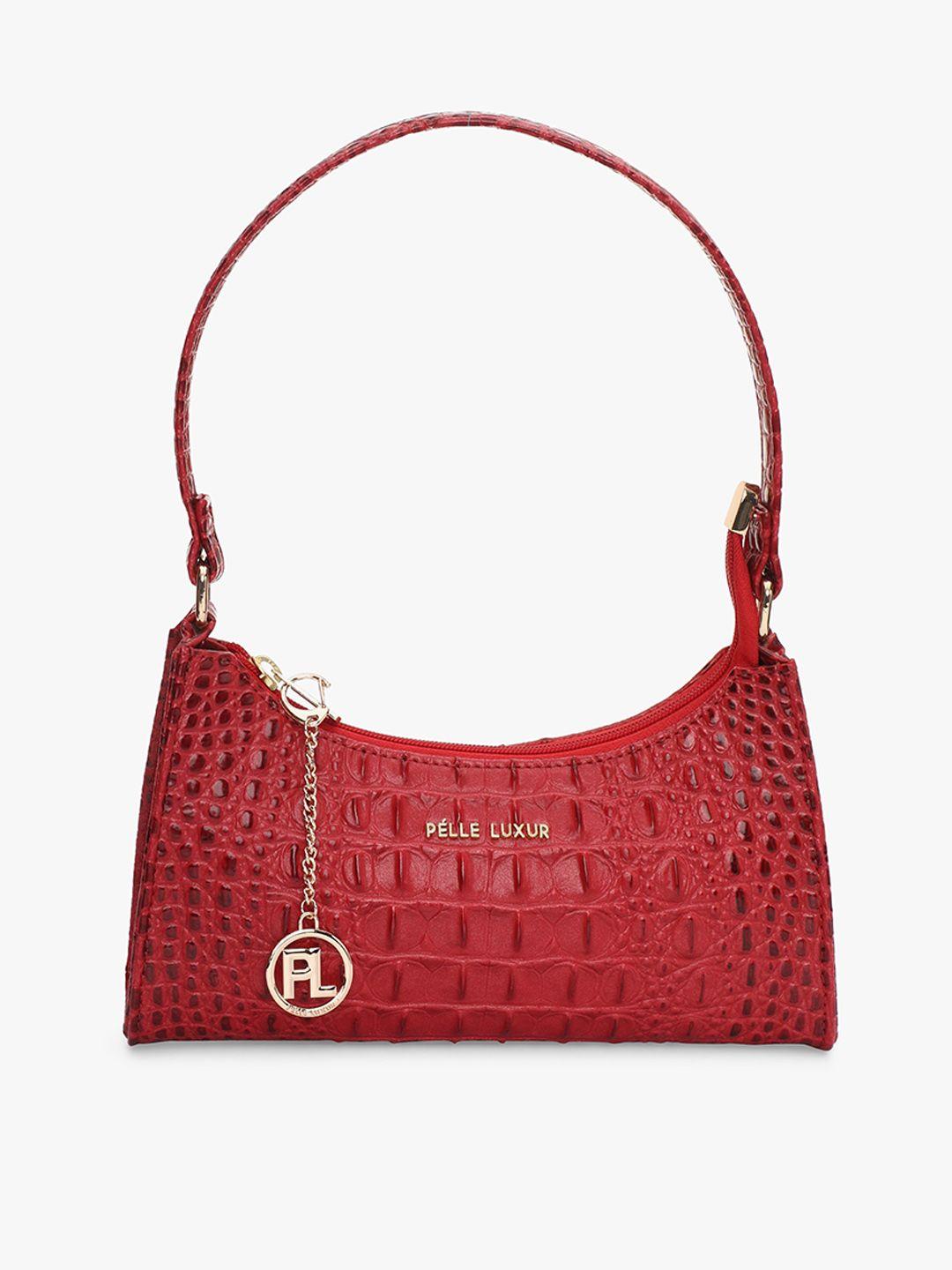pelle luxur textured structured hobo bag with quilted