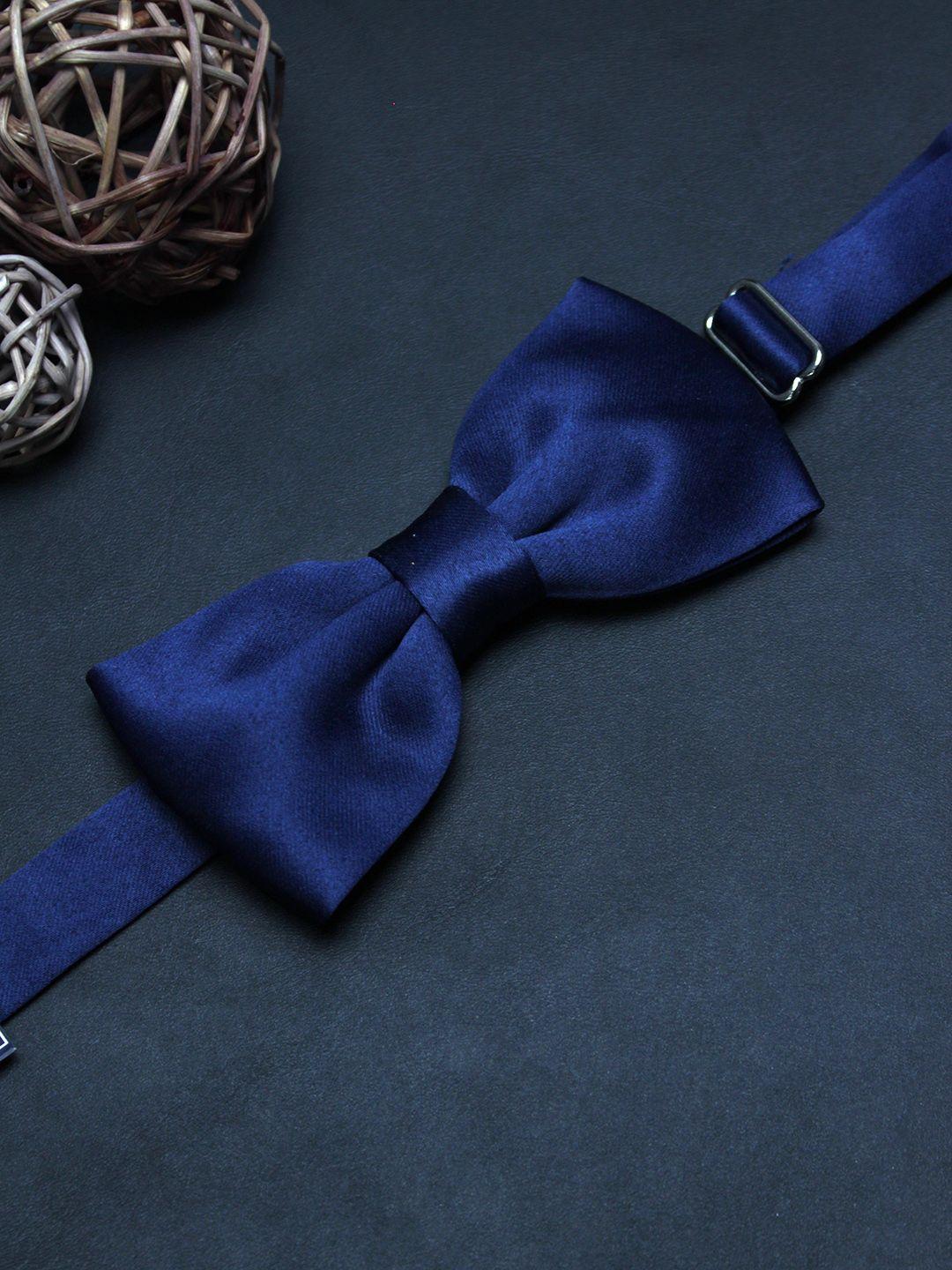 peluche men navy blue cotton bow tie
