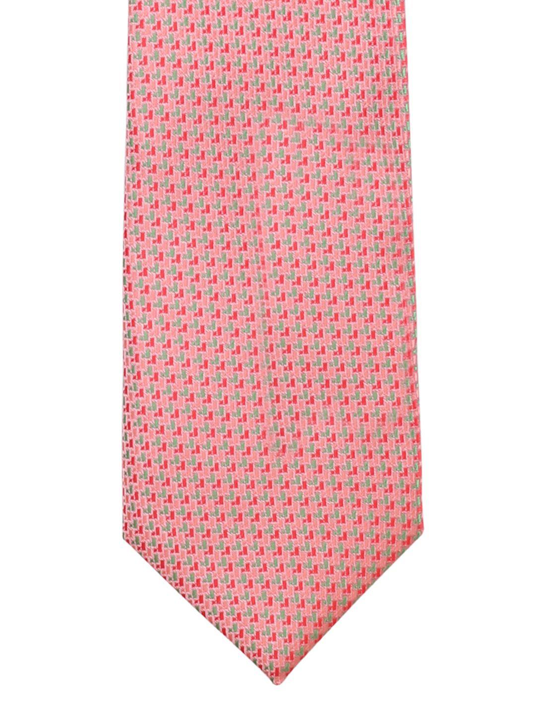 peluche peach-coloured woven design broad tie