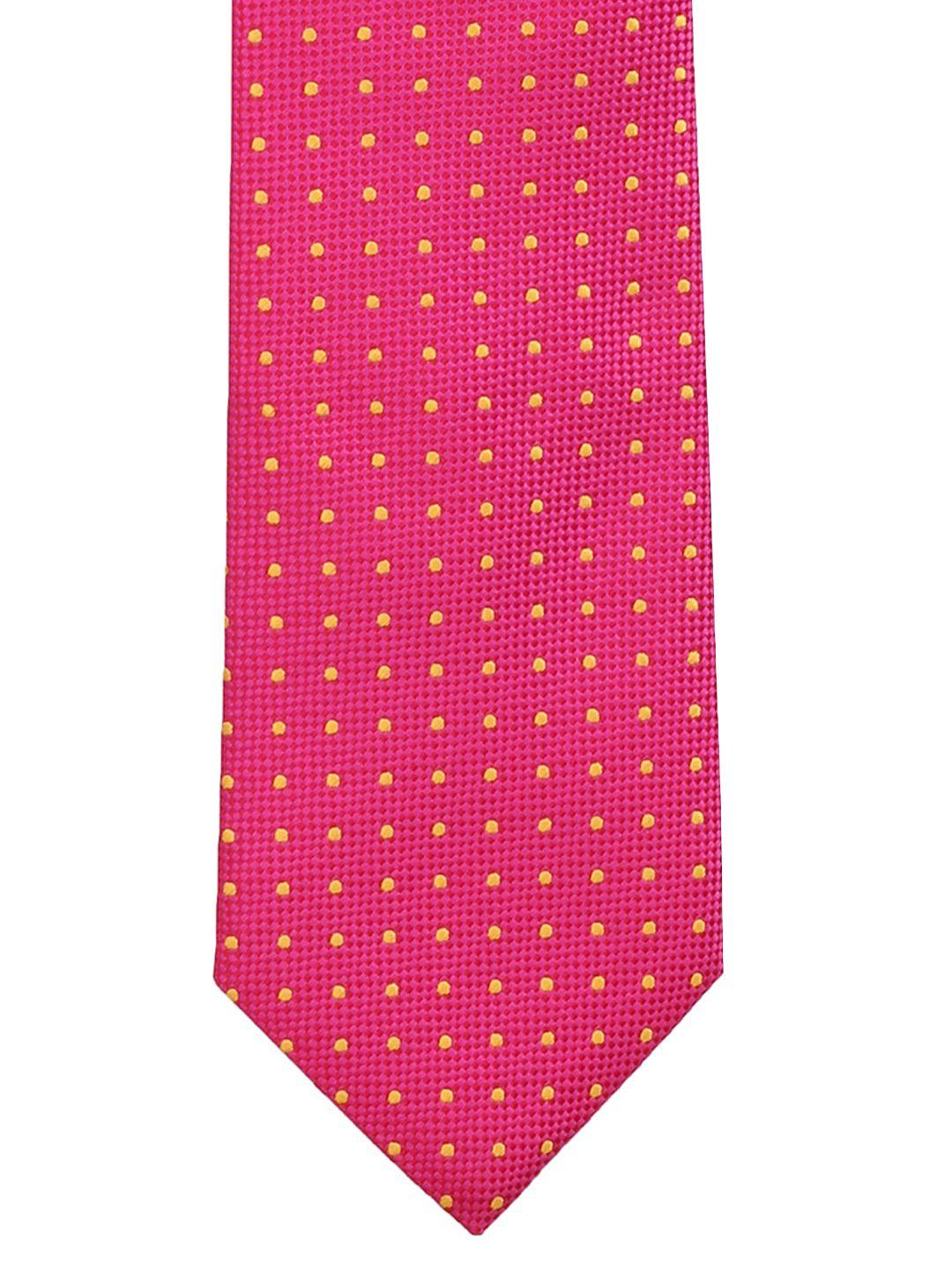 peluche pink printed broad tie