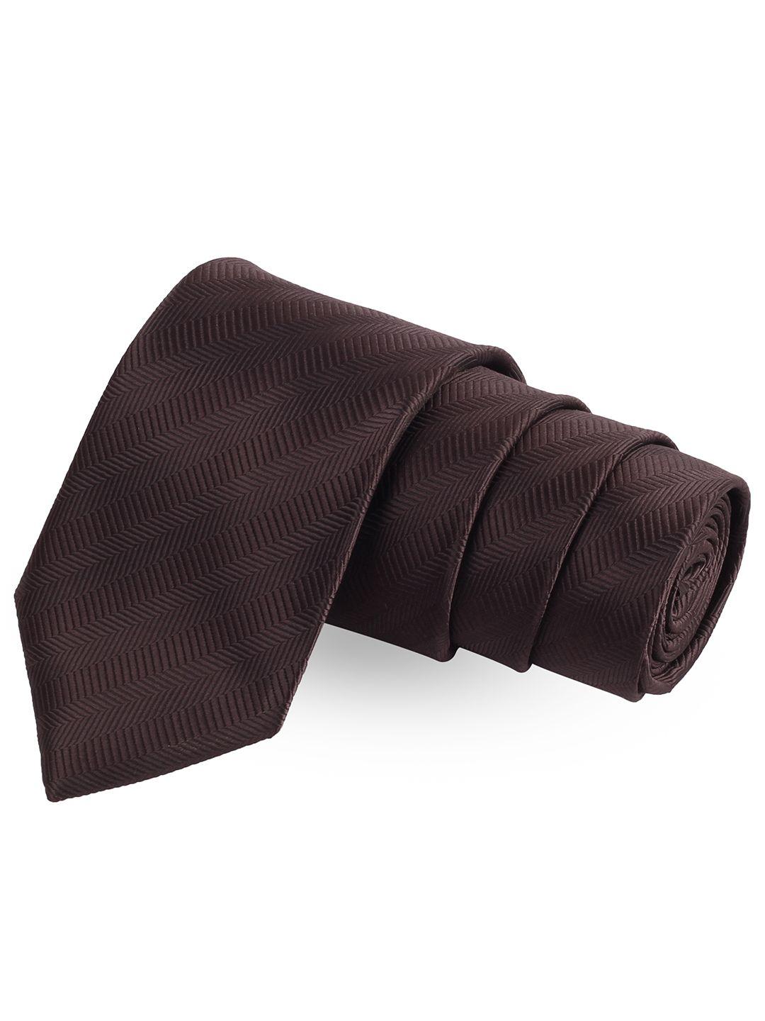 peluche brown solid broad tie