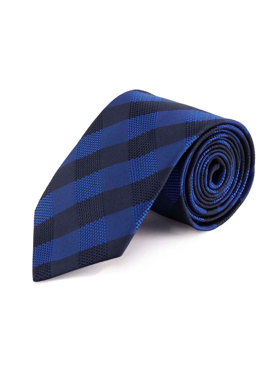 peluche men blue & black striped broad tie