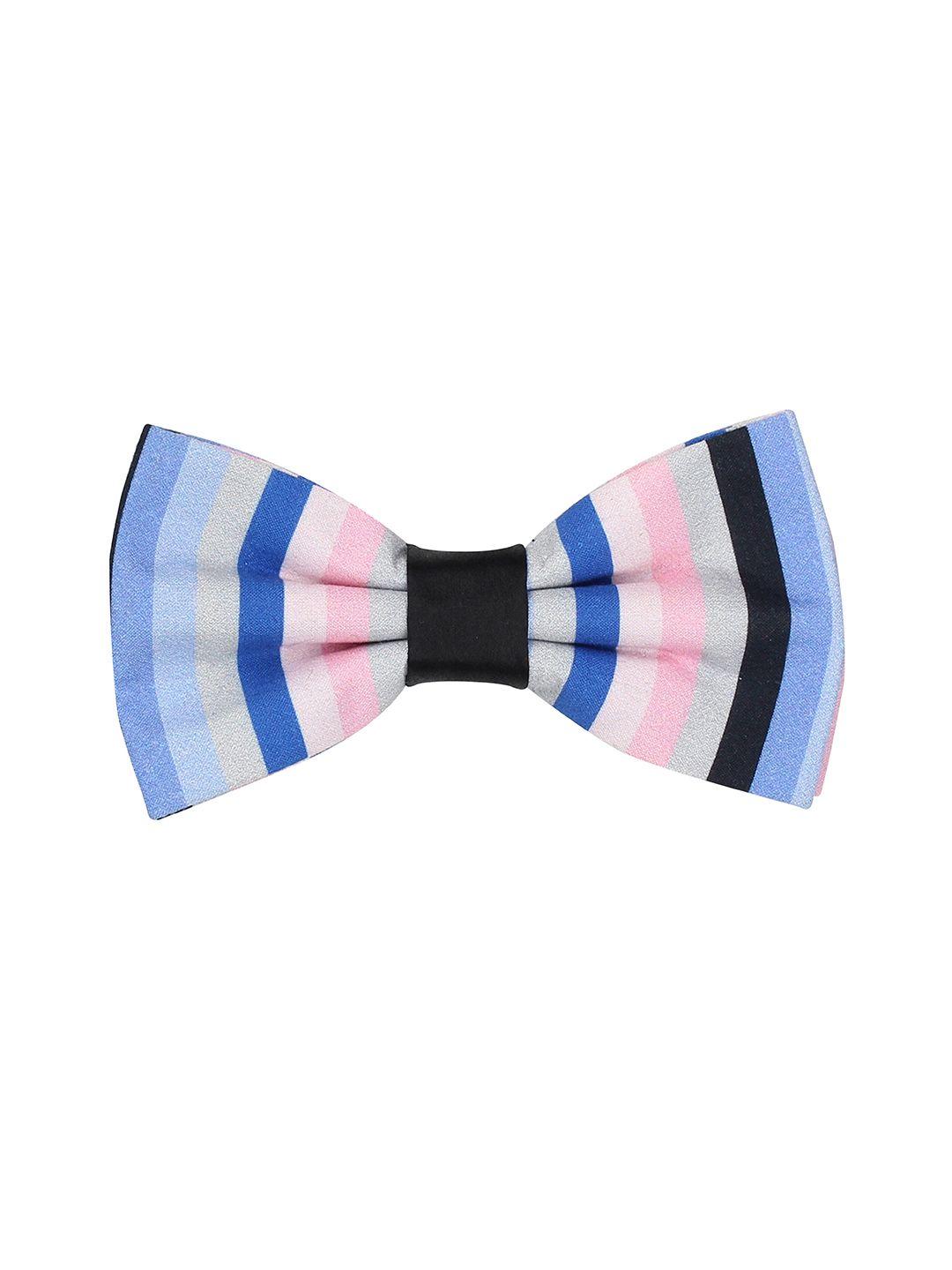 peluche men blue & pink striped bow tie