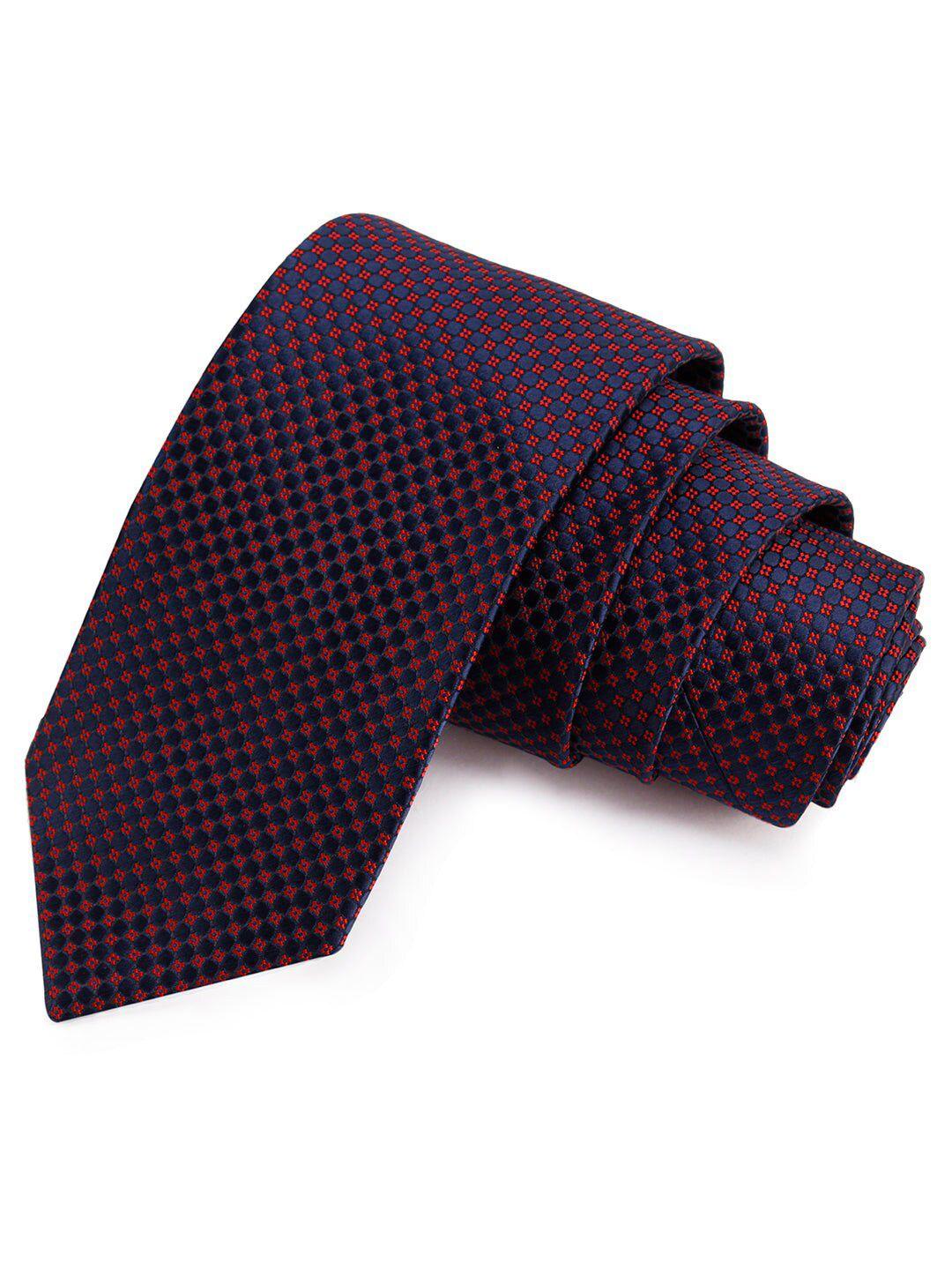 peluche men blue & red checked broad tie