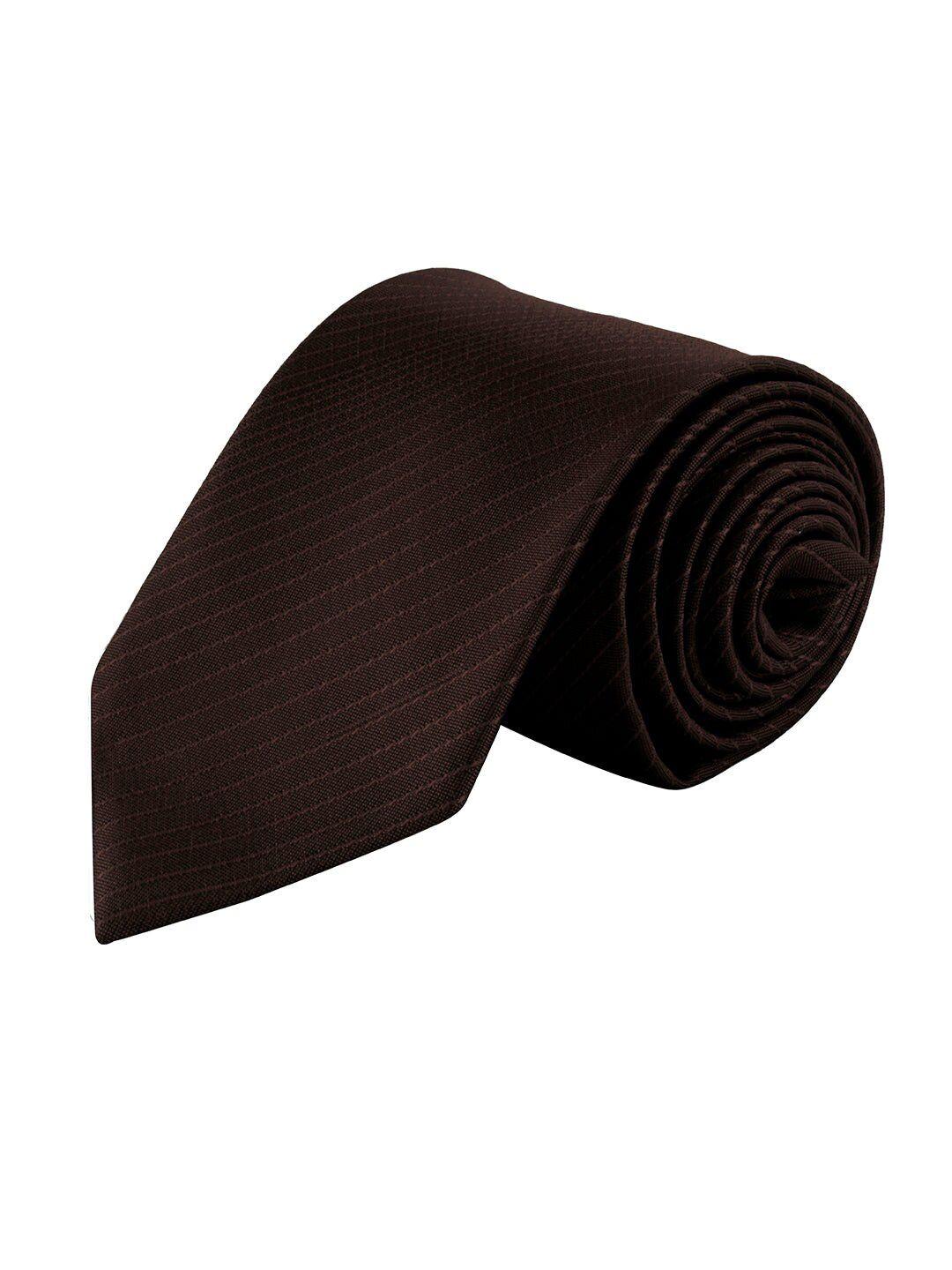 peluche men brown striped broad tie