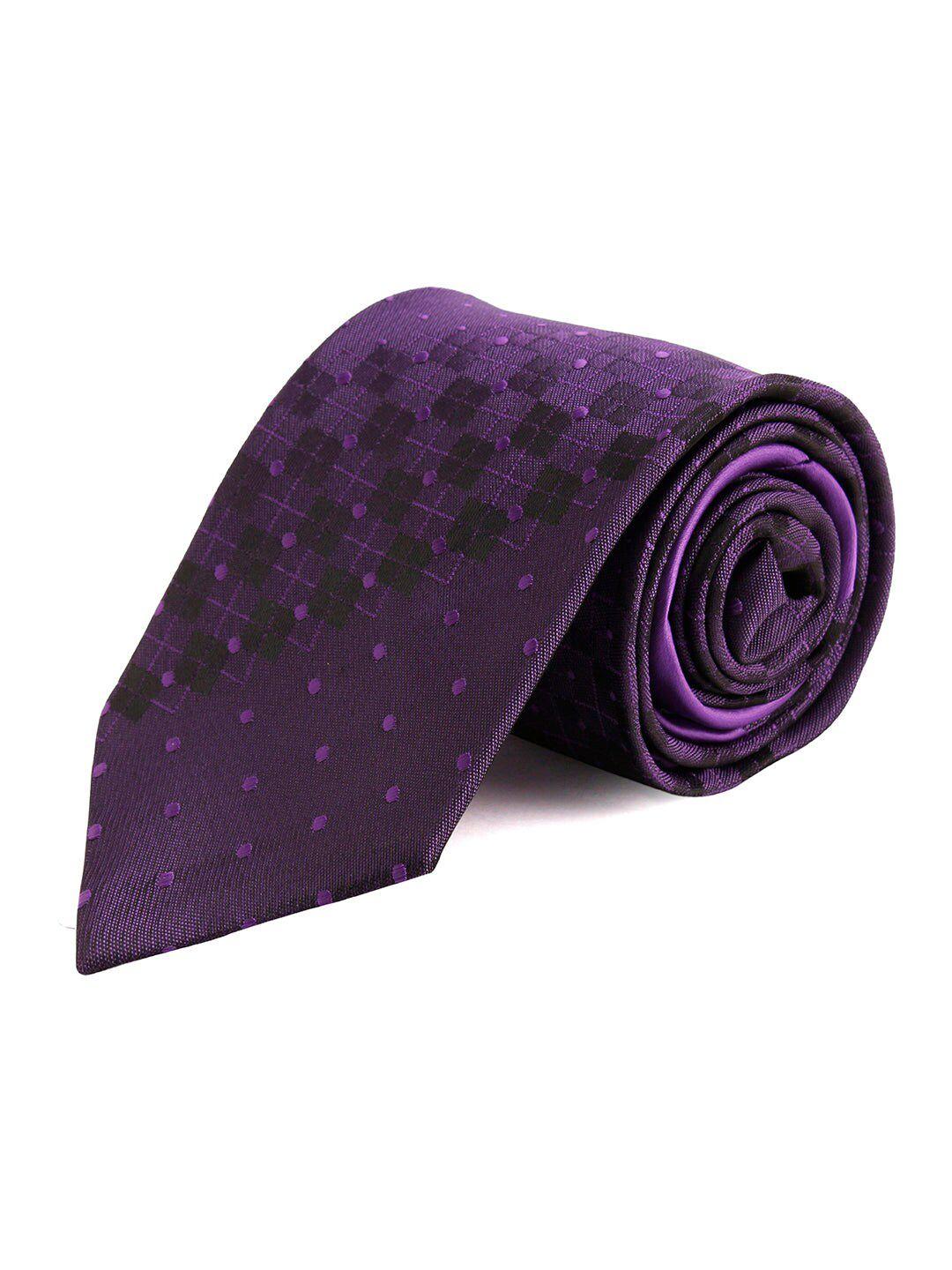 peluche men purple checked broad tie