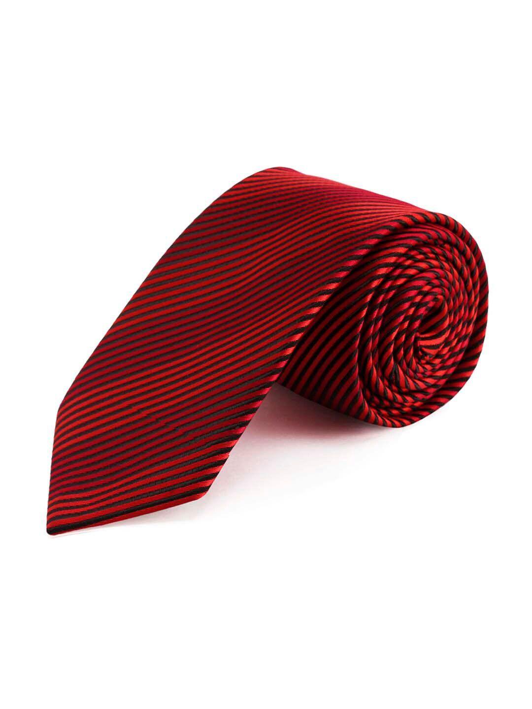 peluche men red striped broad tie