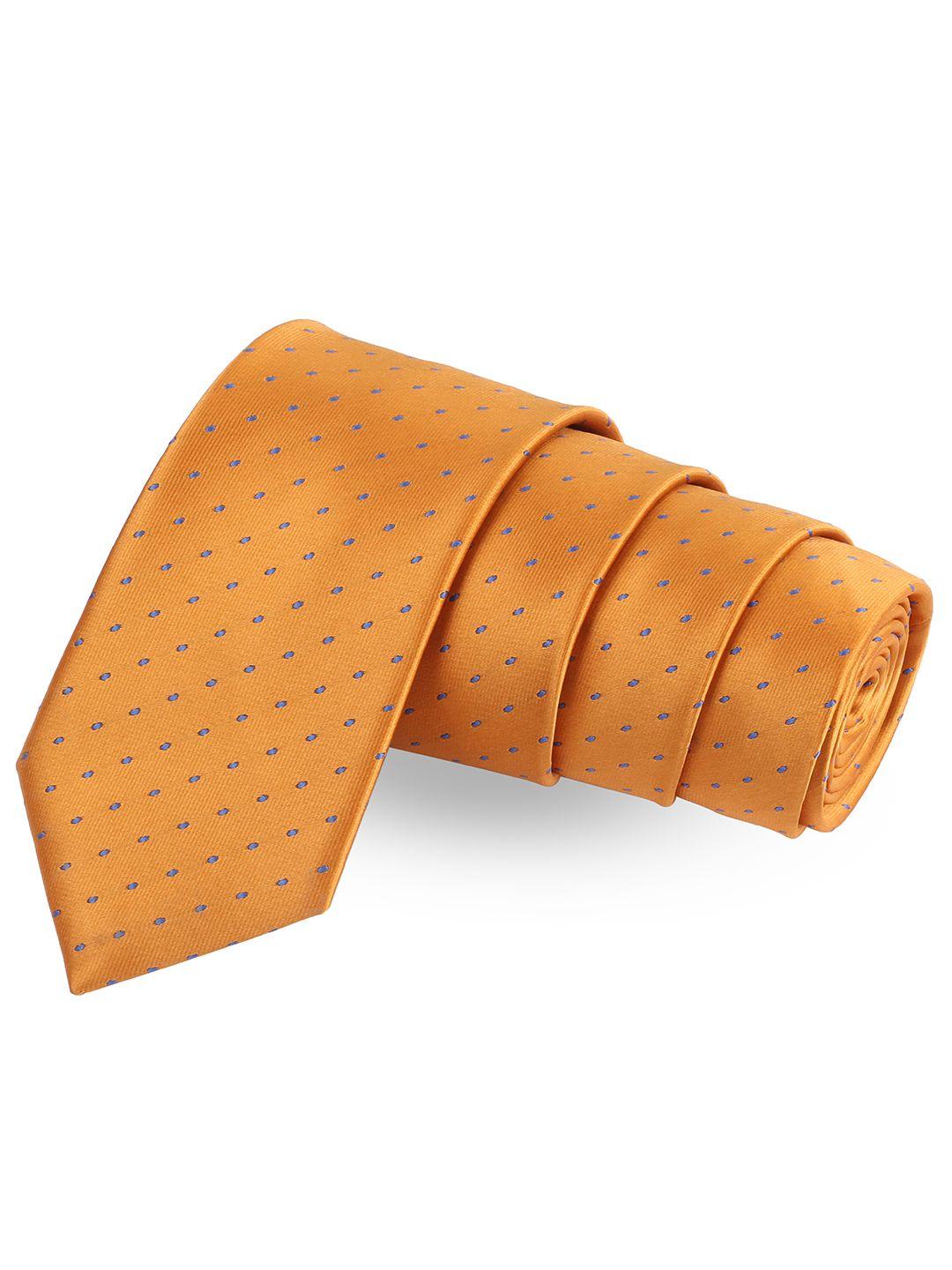 peluche mustard printed broad tie