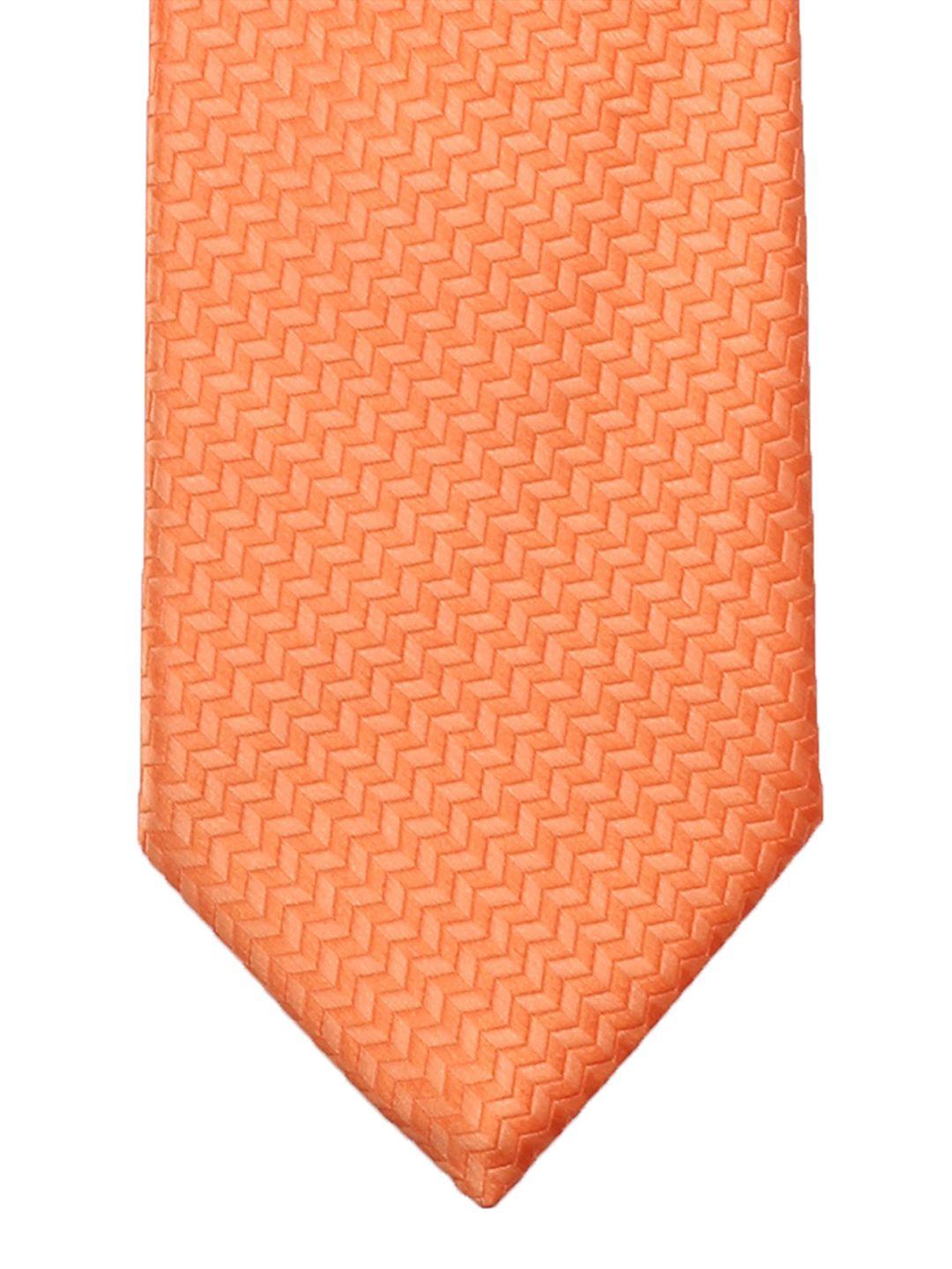peluche orange colourblocked broad tie