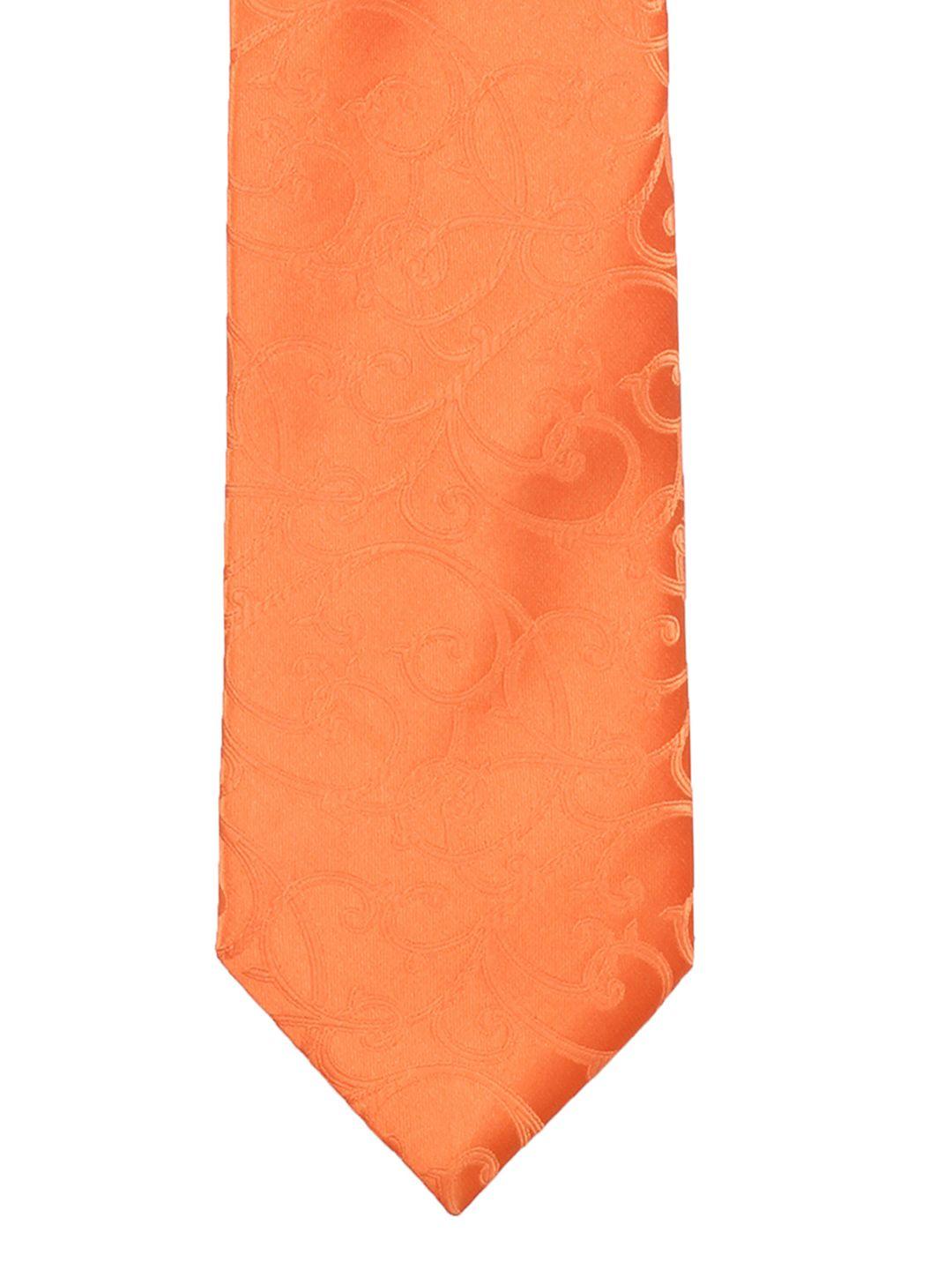 peluche orange solid broad tie
