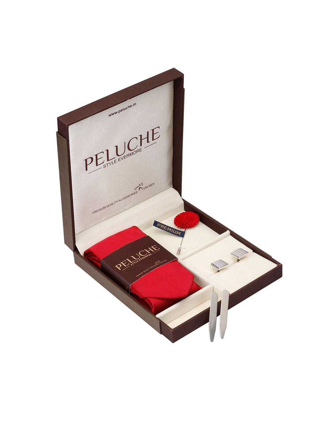 peluche red & silver-toned accessory gift set