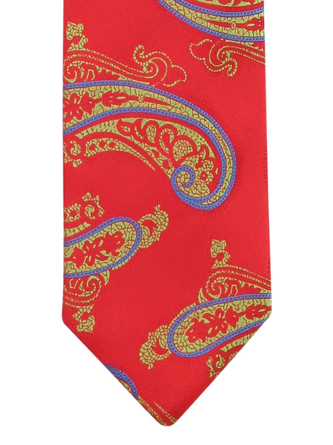 peluche red printed broad tie