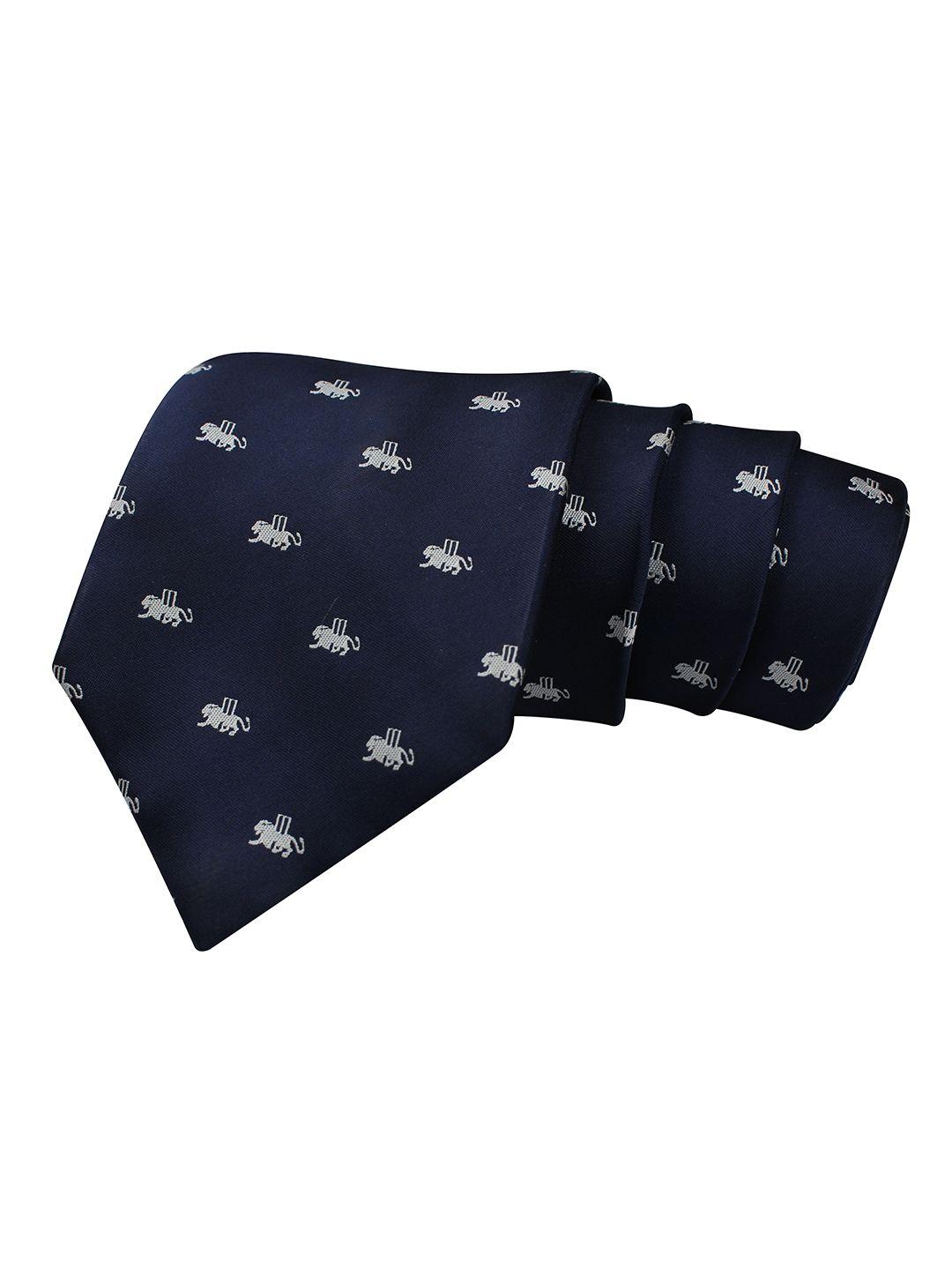 peluche unisex blue woven design broad tie