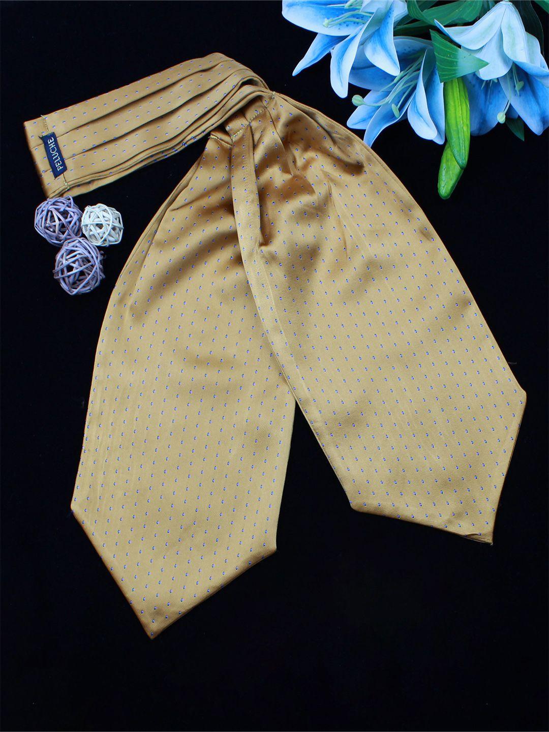 peluche unisex mustard & blue woven design cravat