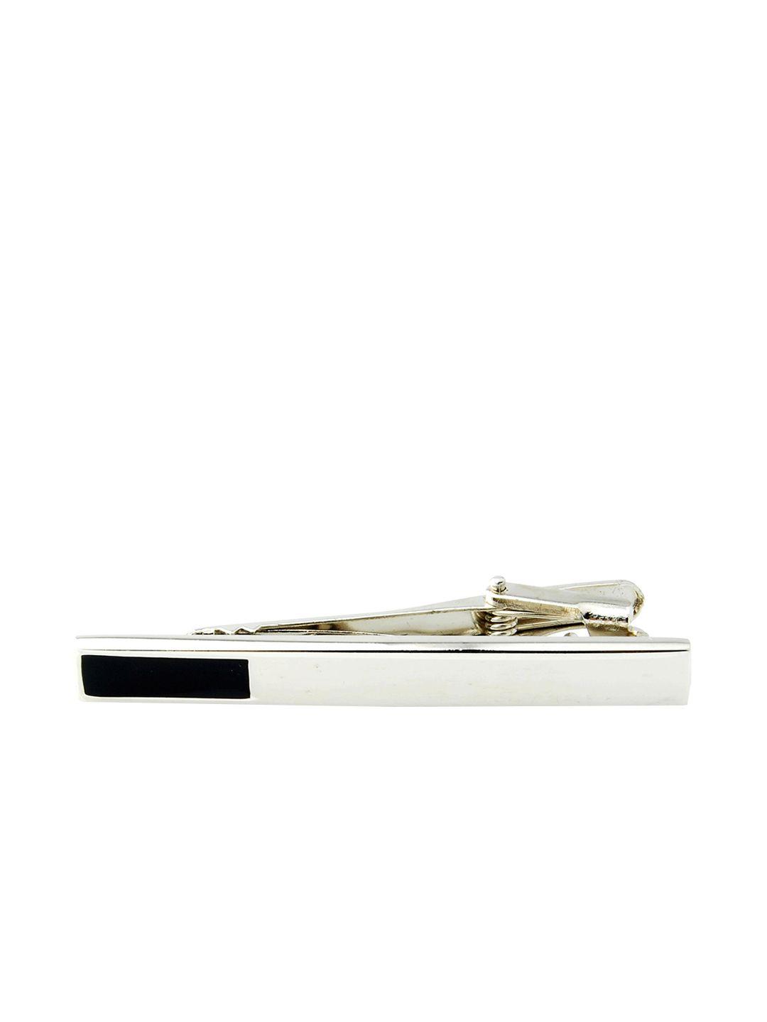 peluche unisex silver-toned & black enamelled minimalist mr.dapper tie pin