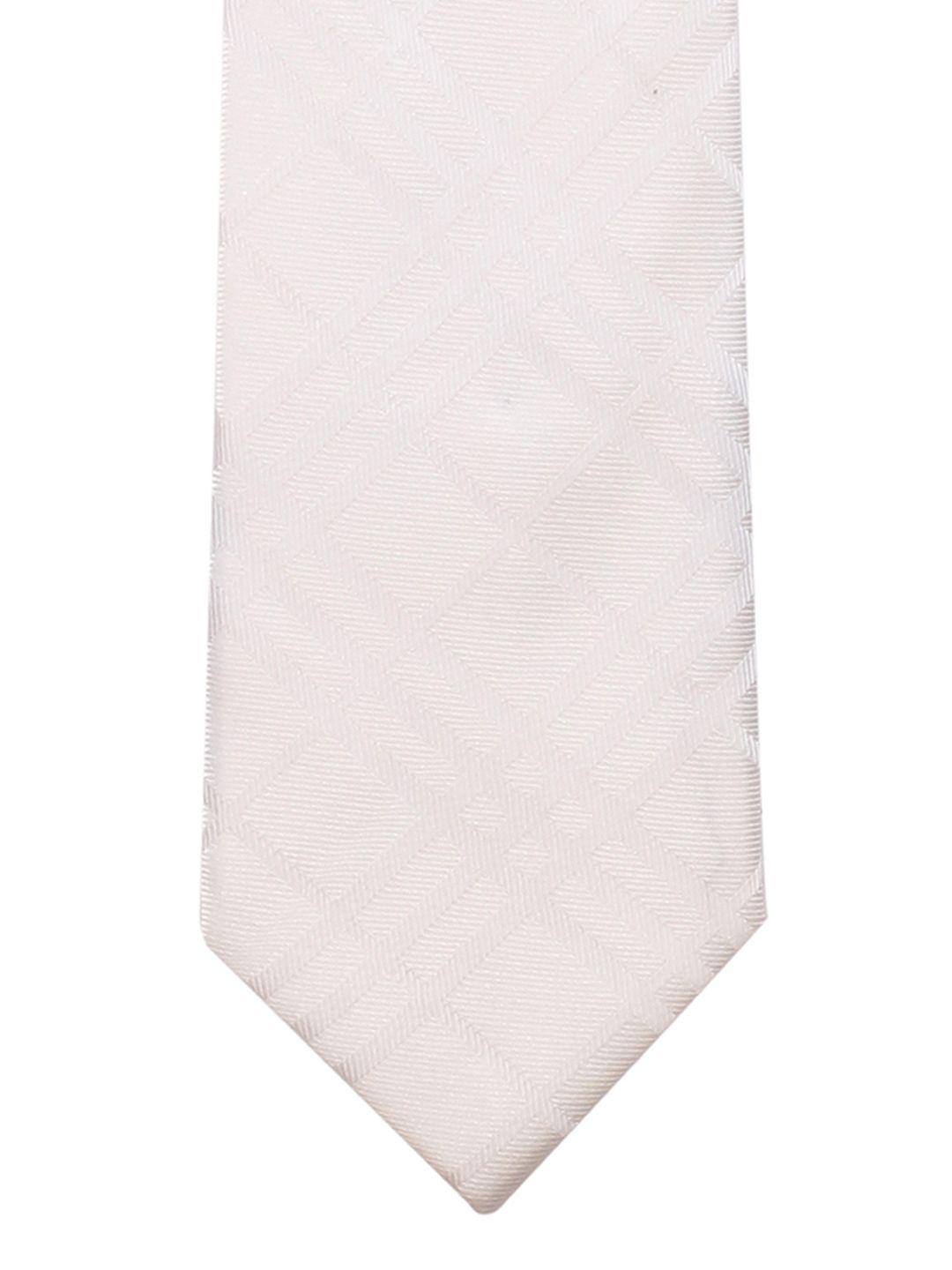 peluche white checked broad tie