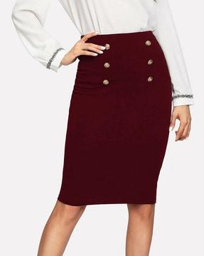 pencil skirt with elastic closure