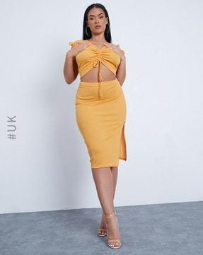 pencil skirt with elasticated waist