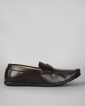 penny loafers with mock-stitch detail