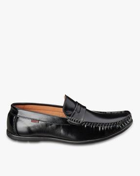 penny loafers with mock-stitch upper