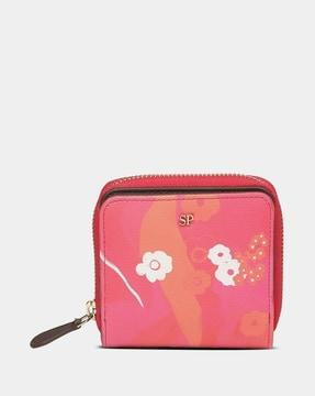 peony mini zip-around wallet