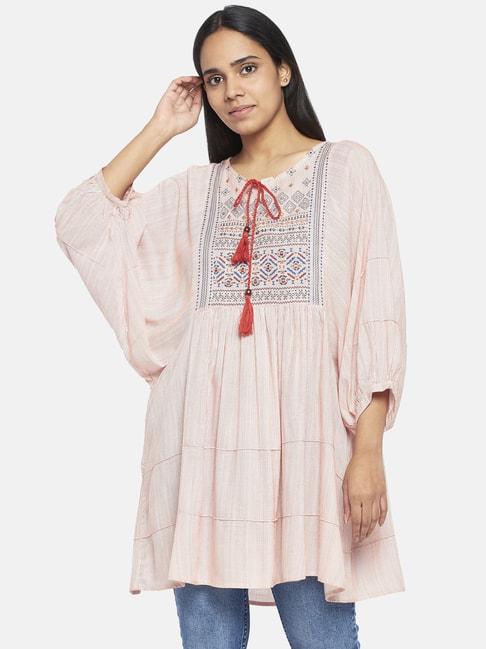 people by pantaloons coral printed tunic
