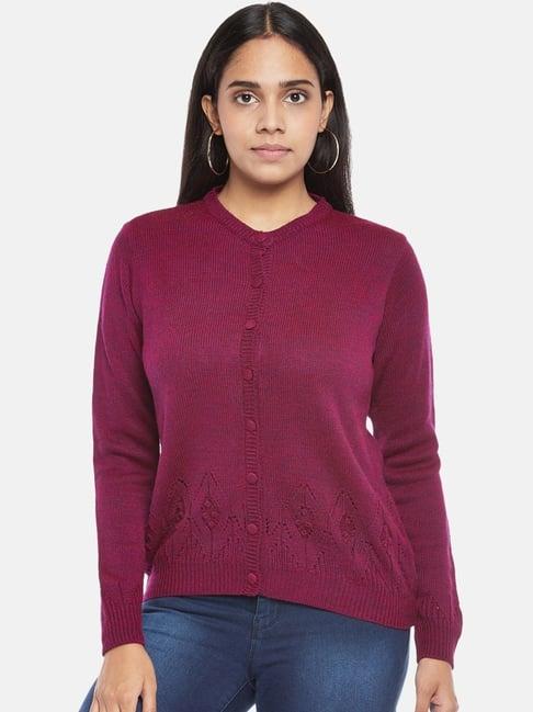 people by pantaloons maroon knitted cardigans