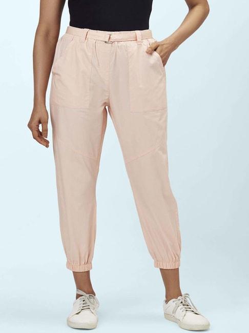 people by pantaloons pink mid rise joggers