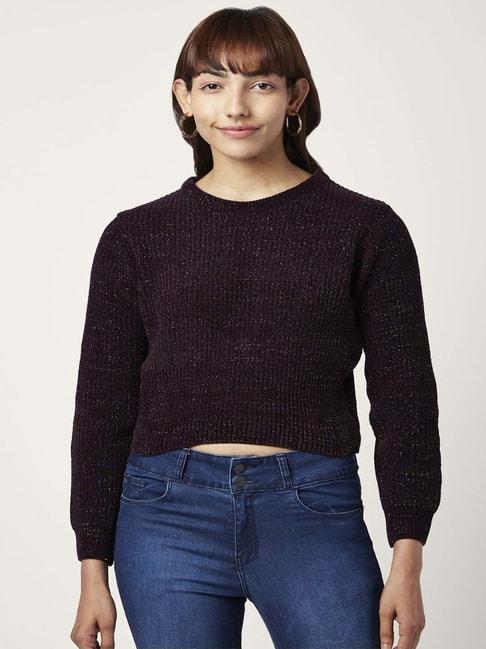 people by pantaloons purple embellished sweater