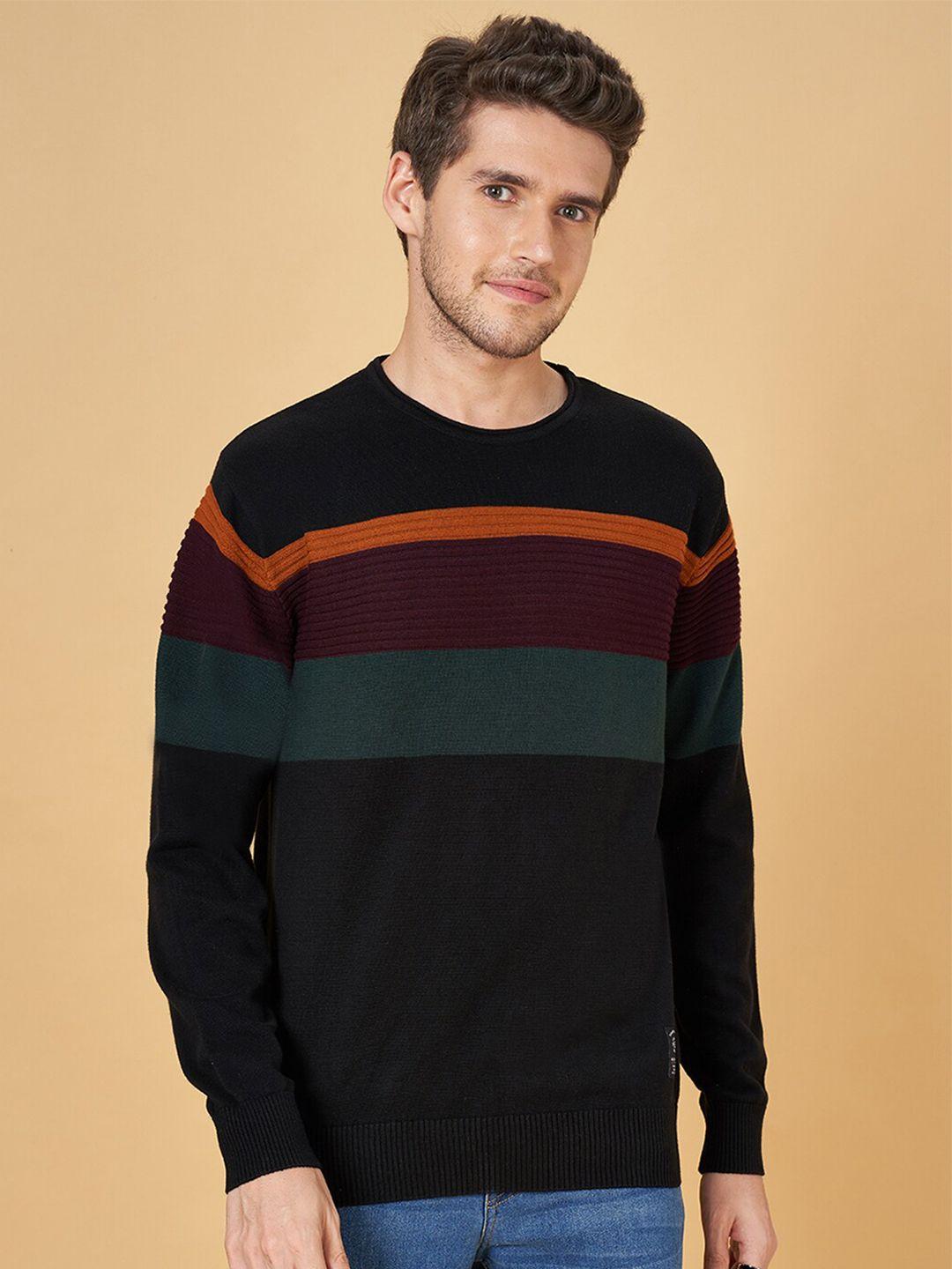 people colourblocked pure cotton pullover sweater