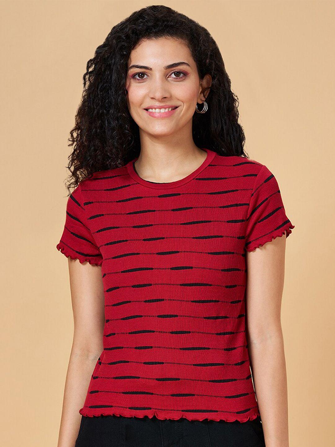 people striped round neck top