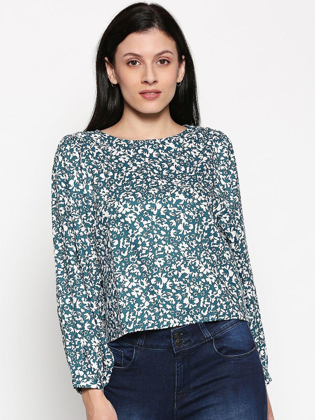 people women green printed pure cotton top