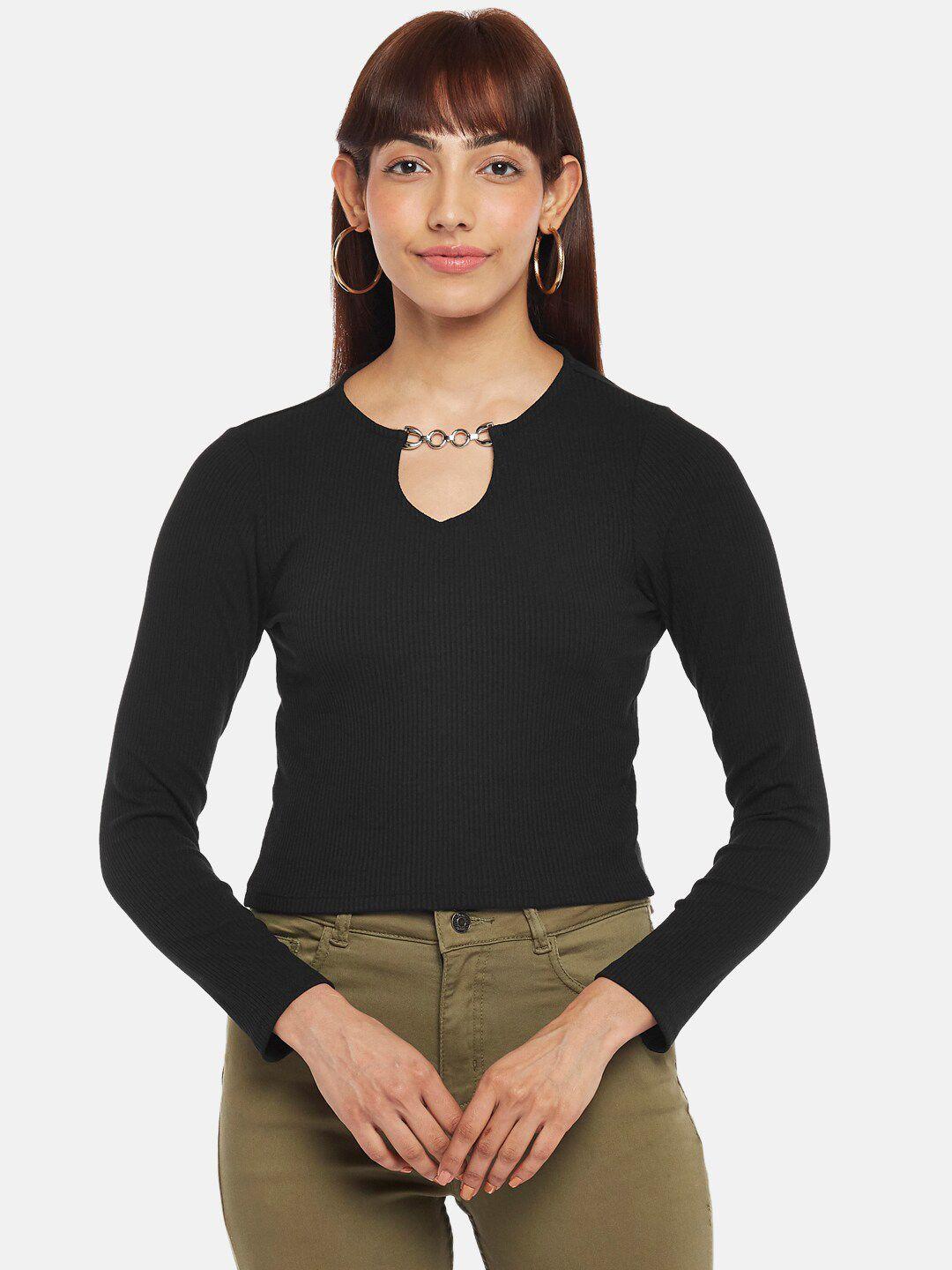 people black keyhole neck top