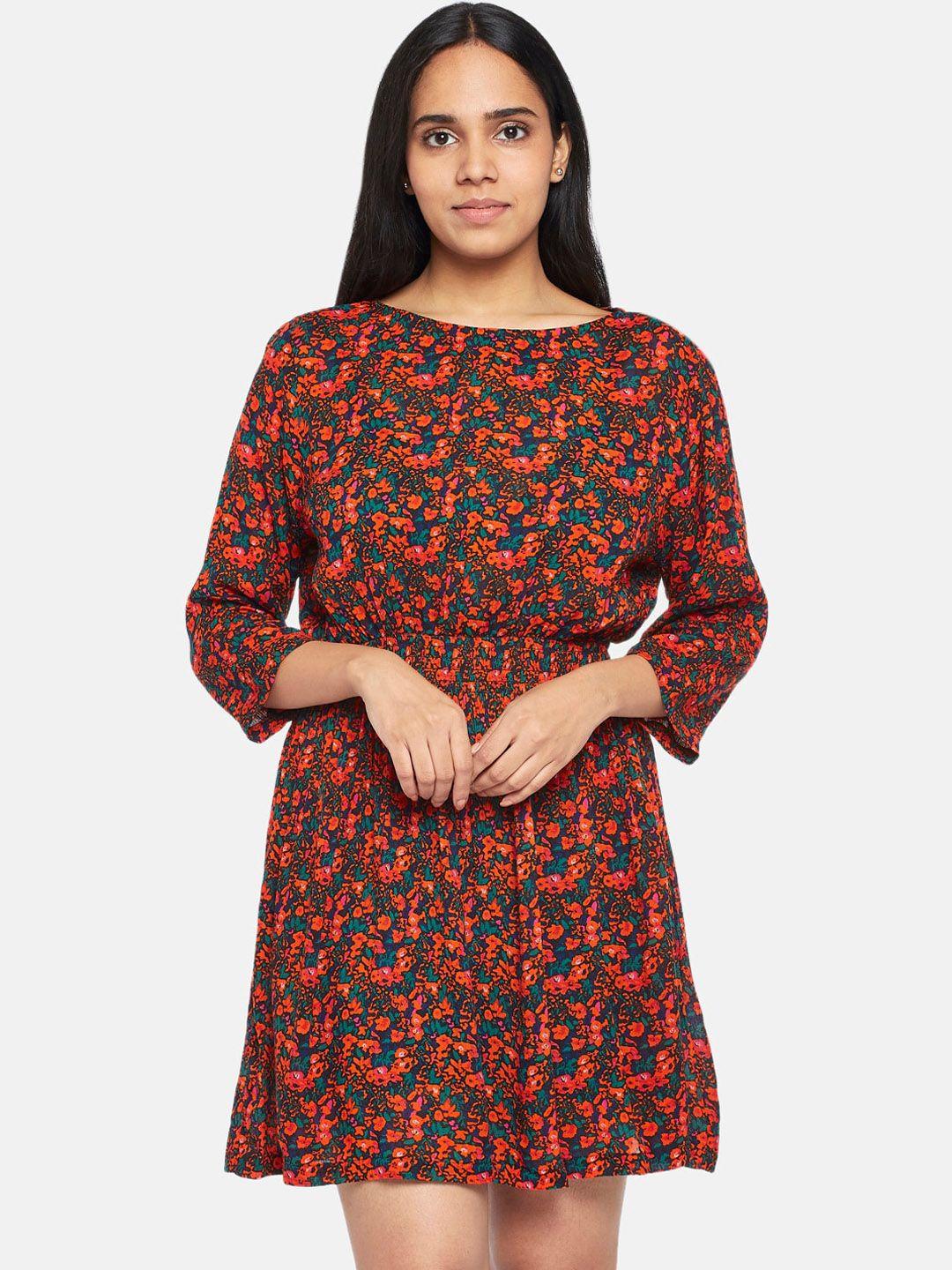 people blue & red floral dress