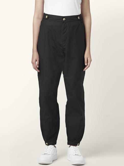 people by pantaloons black cotton joggers