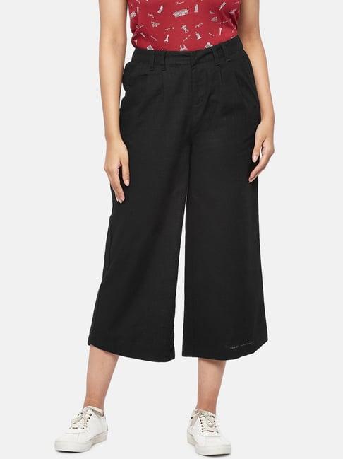 people by pantaloons black high rise culottes