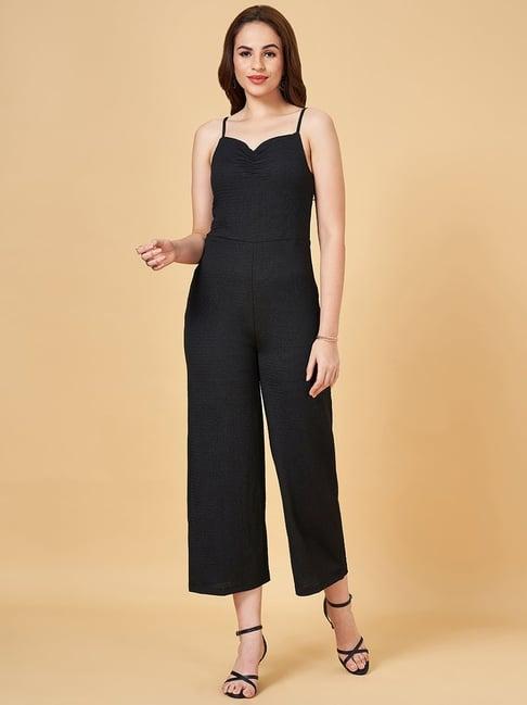 people by pantaloons black sleeveless jumpsuit