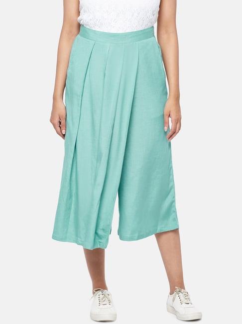 people by pantaloons blue flare fit culottes