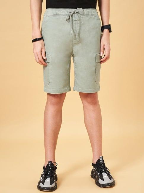 people by pantaloons deep olive cotton regular fit shorts