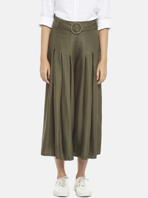 people by pantaloons green high rise culottes