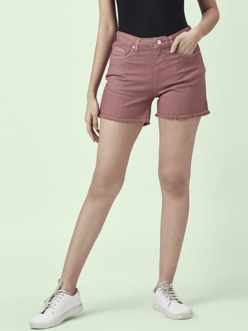 people by pantaloons pink cotton shorts