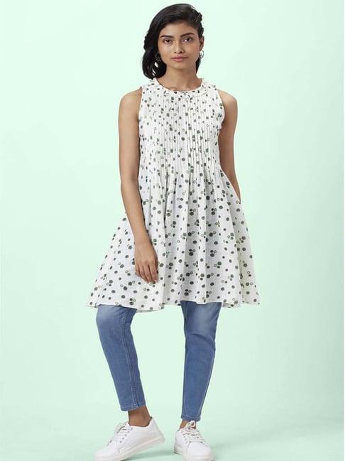people by pantaloons white cotton printed tunic