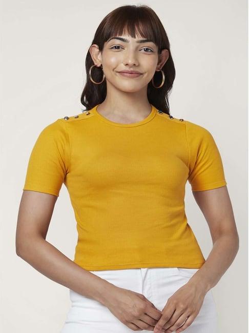 people by pantaloons yellow cotton top