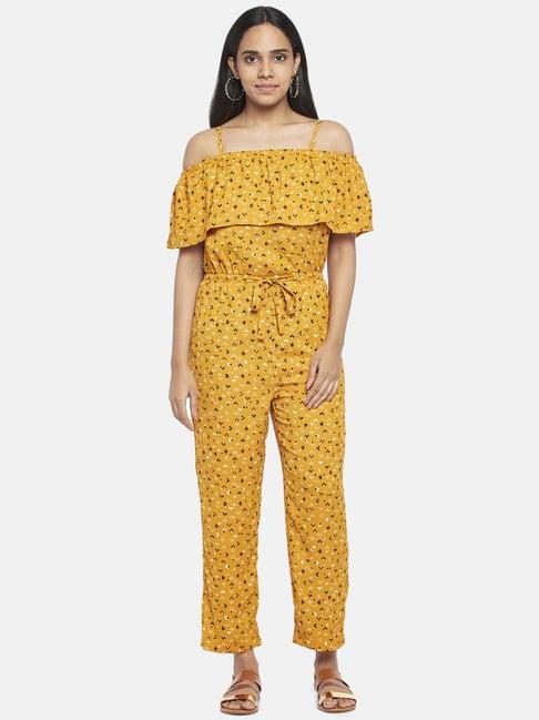 people by pantaloons yellow printed jumpsuit