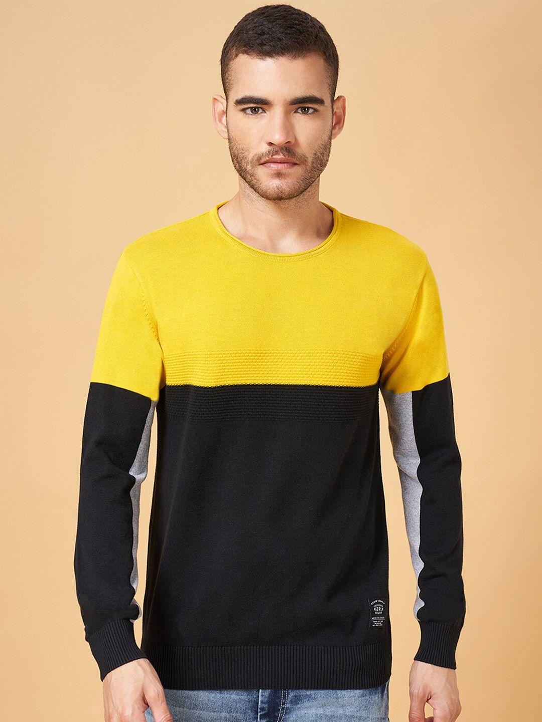 people colourblocked cotton pullover